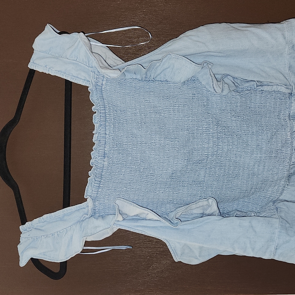 Old Navy Chambray Gathered Top
